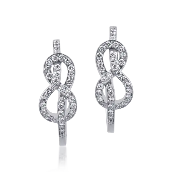 Cercei din aur alb cu diamante de 0.5ct