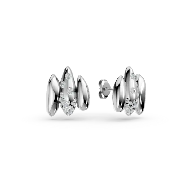 Cercei din aur alb cu diamante de 0.5ct