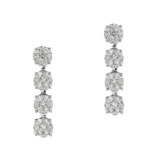 Cercei din aur alb cu diamante de 0.5ct
