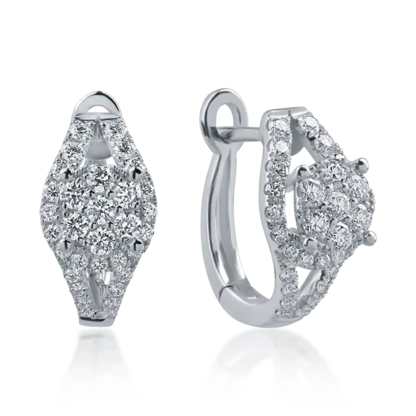 Cercei din aur alb cu diamante de 0.5ct