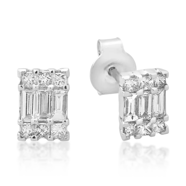 Cercei din aur alb cu diamante de 0.5ct