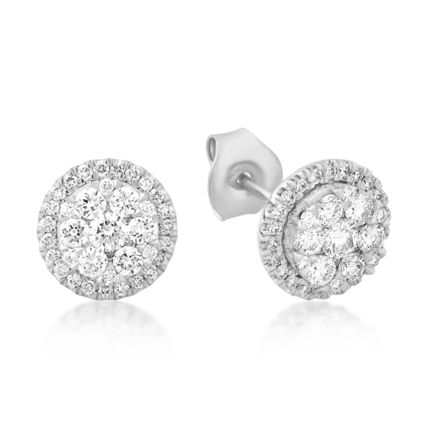 Cercei din aur alb cu diamante de 0.659ct