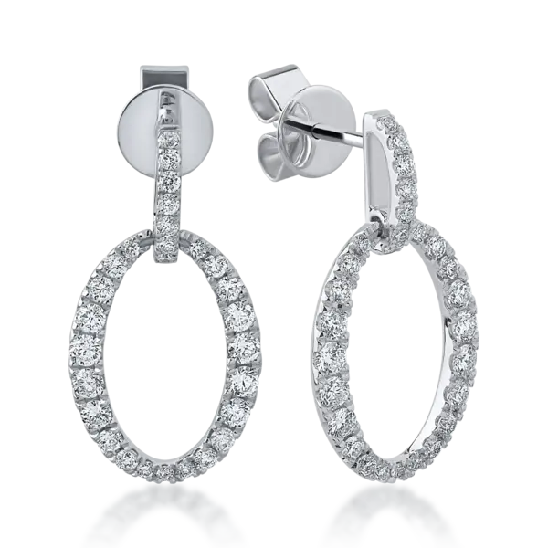 Cercei din aur alb cu diamante de 0.68ct