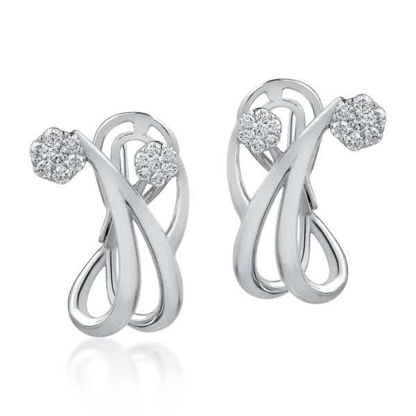 Cercei din aur alb cu diamante de 0.6ct