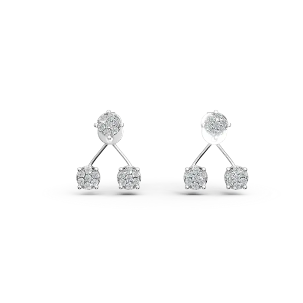 Cercei din aur alb cu diamante de 0.72ct