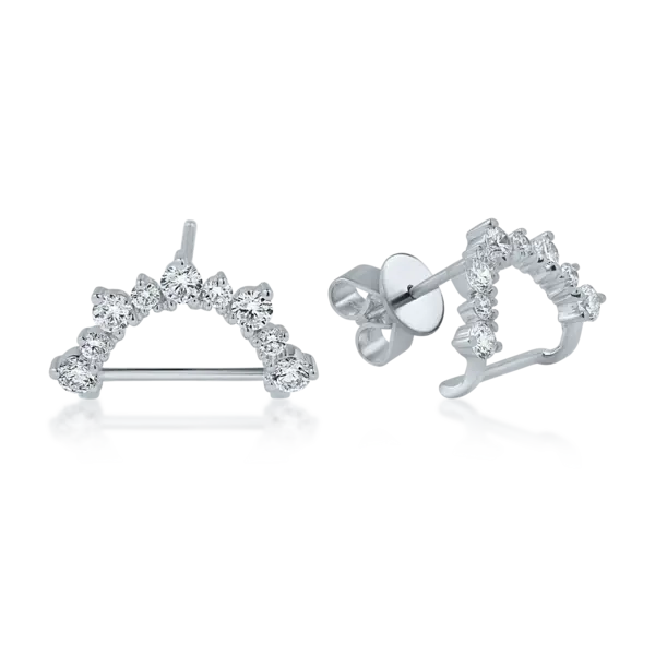 Cercei din aur alb cu diamante de 0.732ct
