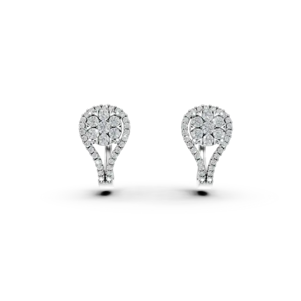 Cercei din aur alb cu diamante de 0.75ct