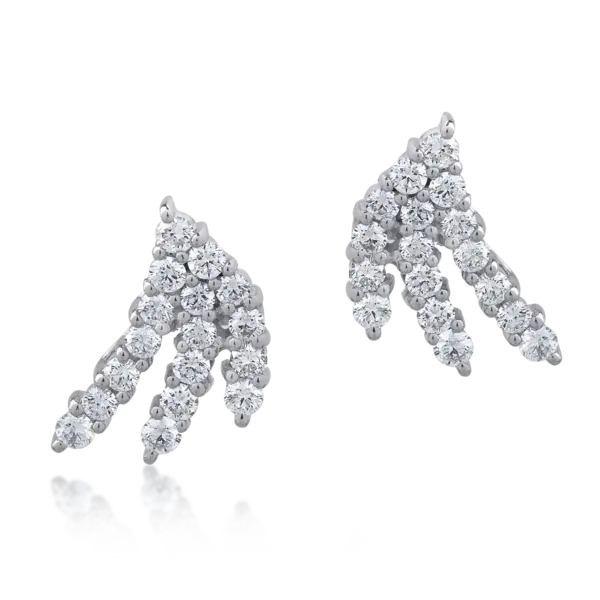 Cercei din aur alb cu diamante de 0.77ct