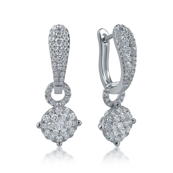 Cercei din aur alb cu diamante de 0.7ct