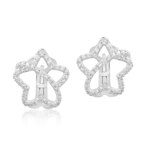 Cercei din aur alb cu diamante de 0.7ct