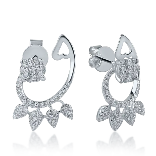 Cercei din aur alb cu diamante de 0.81ct