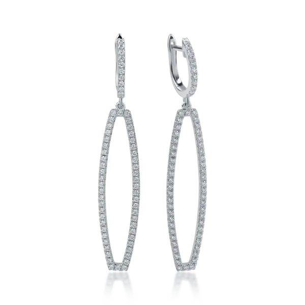 Cercei din aur alb cu diamante de 0.83ct