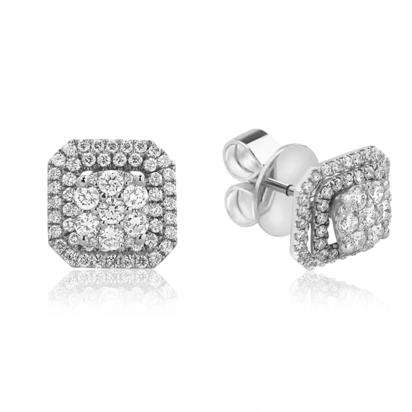 Cercei din aur alb cu diamante de 0.83ct
