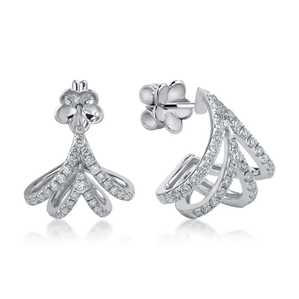 Cercei din aur alb cu diamante de 0.84ct