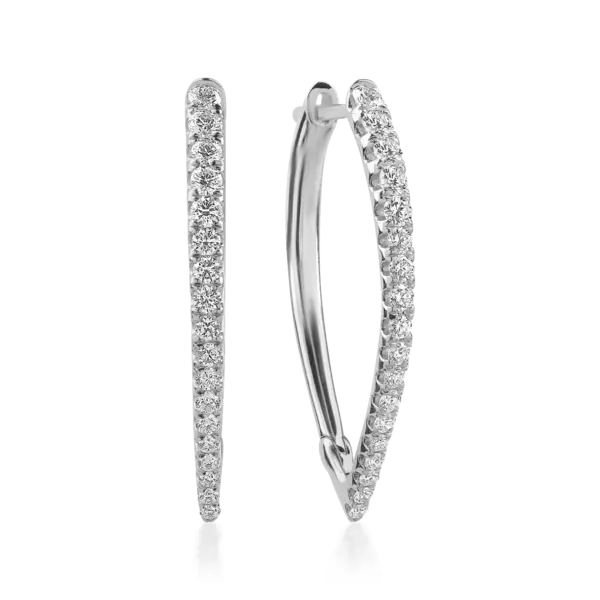 Cercei din aur alb cu diamante de 0.86ct