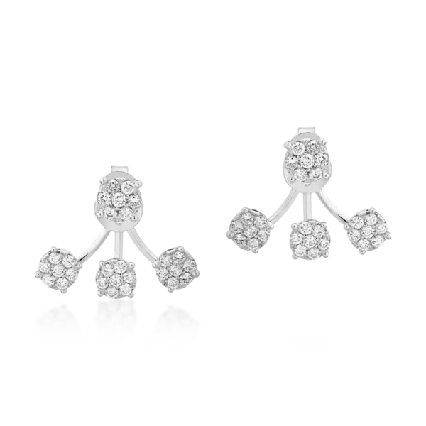 Cercei din aur alb cu diamante de 0.87ct