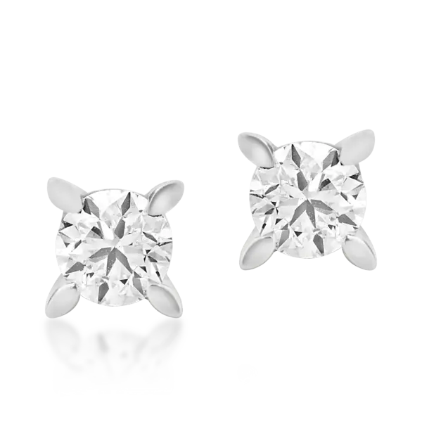 Cercei din aur alb cu diamante de 0.8ct