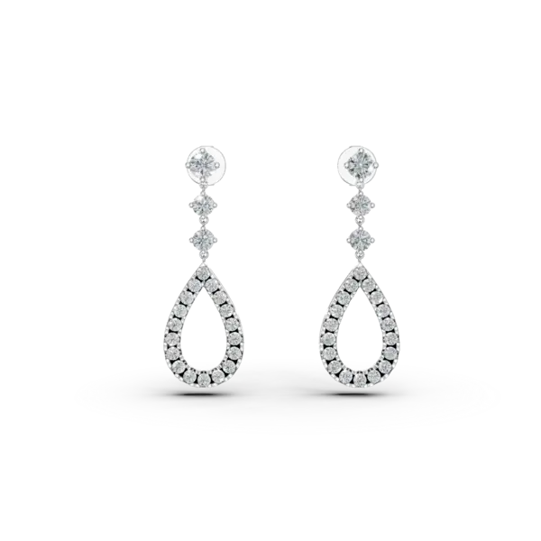 Cercei din aur alb cu diamante de 0.928ct
