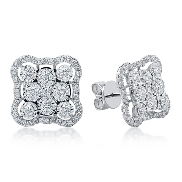 Cercei din aur alb cu diamante de 0.94ct