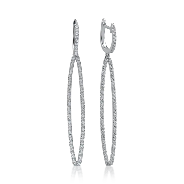 Cercei din aur alb cu diamante de 0.95ct