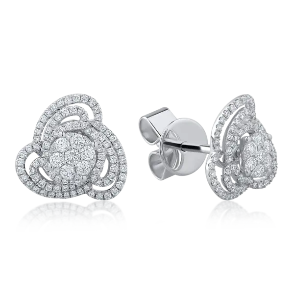 Cercei din aur alb cu diamante de 0.97ct
