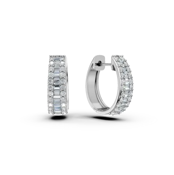 Cercei din aur alb cu diamante de 0.9ct