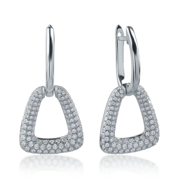 Cercei din aur alb cu diamante de 1.02ct