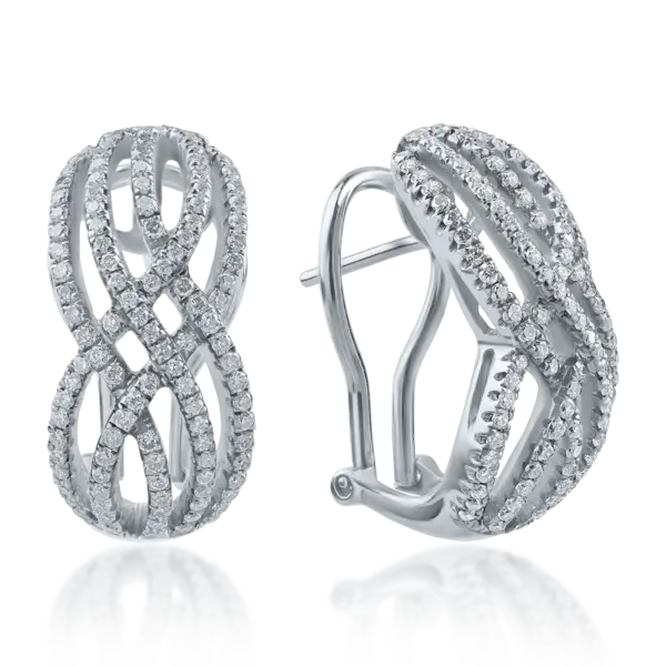 Cercei din aur alb cu diamante de 1.05ct