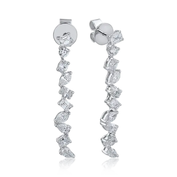 Cercei din aur alb cu diamante de 1.06ct