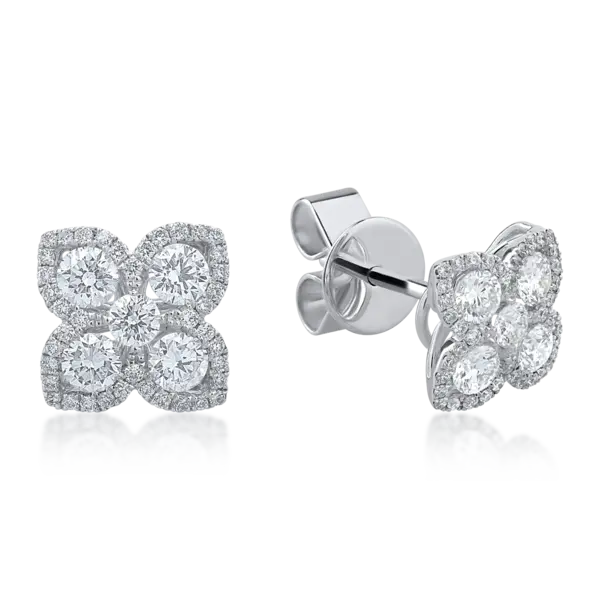 Cercei din aur alb cu diamante de 1.08ct