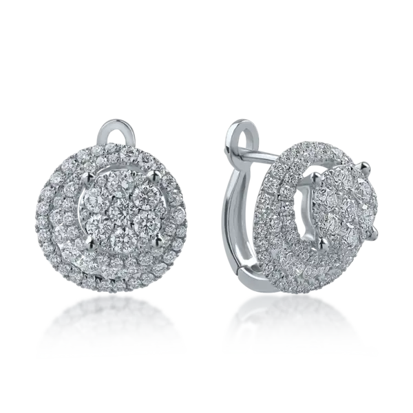 Cercei din aur alb cu diamante de 1.08ct