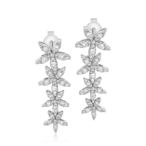 Cercei din aur alb cu diamante de 1.11ct