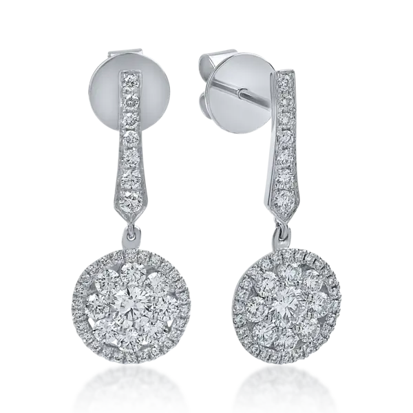 Cercei din aur alb cu diamante de 1.15ct