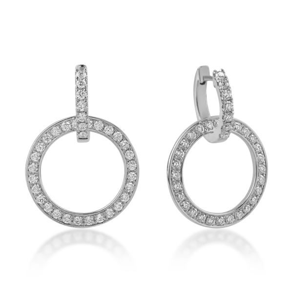 Cercei din aur alb cu diamante de 1.17ct