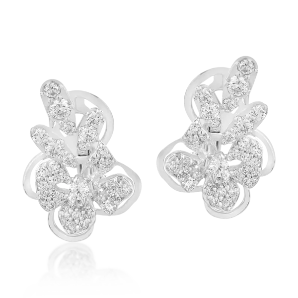 Cercei din aur alb cu diamante de 1.18ct