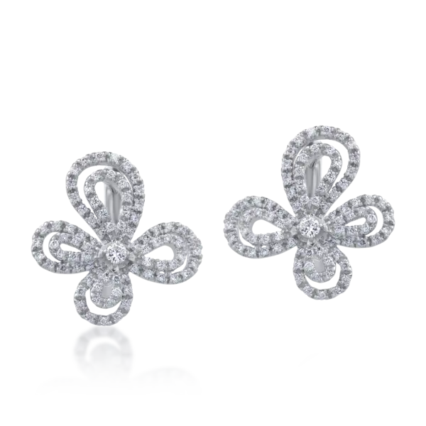 Cercei din aur alb cu diamante de 1.212ct