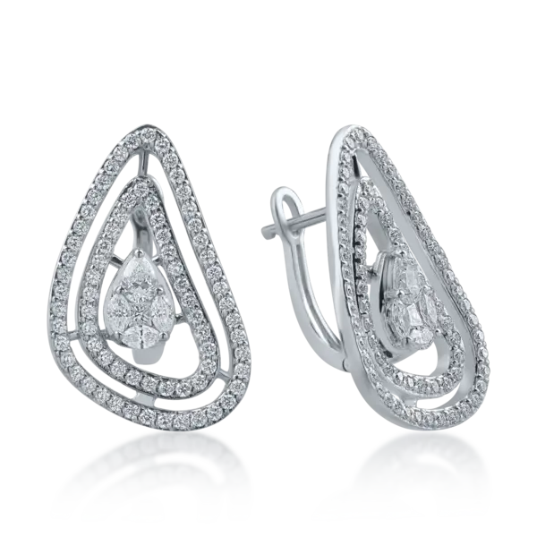 Cercei din aur alb cu diamante de 1.271ct