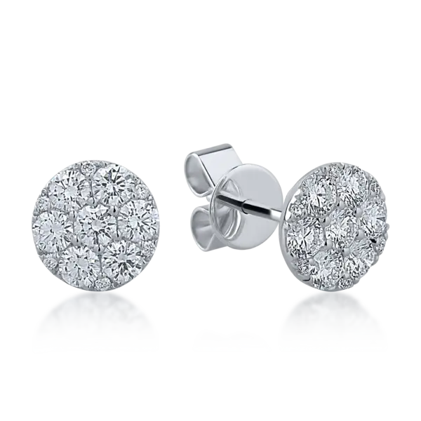 Cercei din aur alb cu diamante de 1.27ct