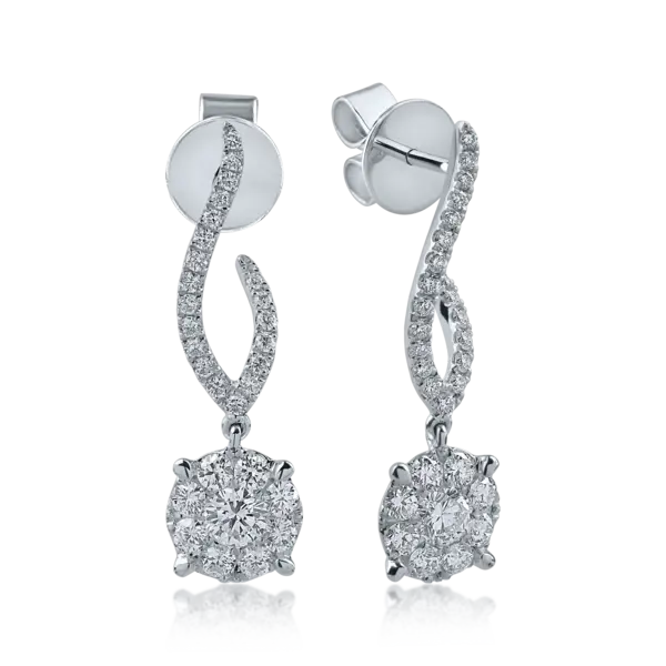 Cercei din aur alb cu diamante de 1.27ct
