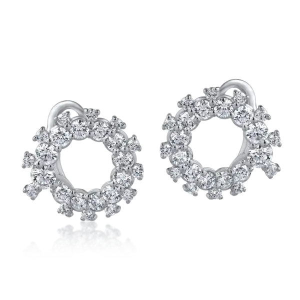 Cercei din aur alb cu diamante de 1.35ct