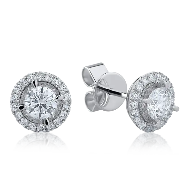 Cercei din aur alb cu diamante de 1.368ct