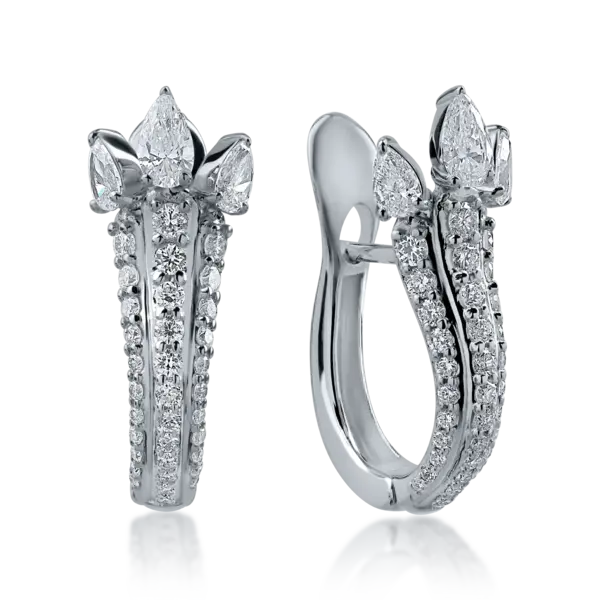 Cercei din aur alb cu diamante de 1.45ct