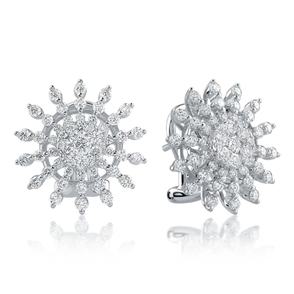 Cercei din aur alb cu diamante de 1.45ct