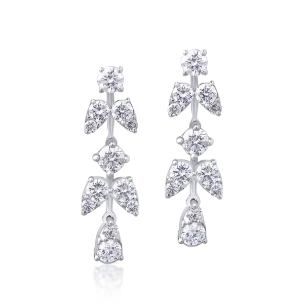 Cercei din aur alb cu diamante de 1.48ct