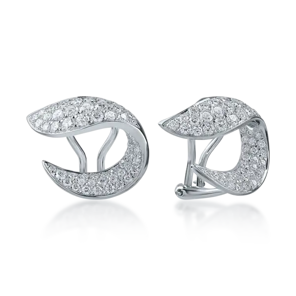 Cercei din aur alb cu diamante de 1.4ct