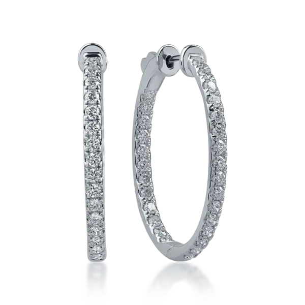 Cercei din aur alb cu diamante de 1.57ct