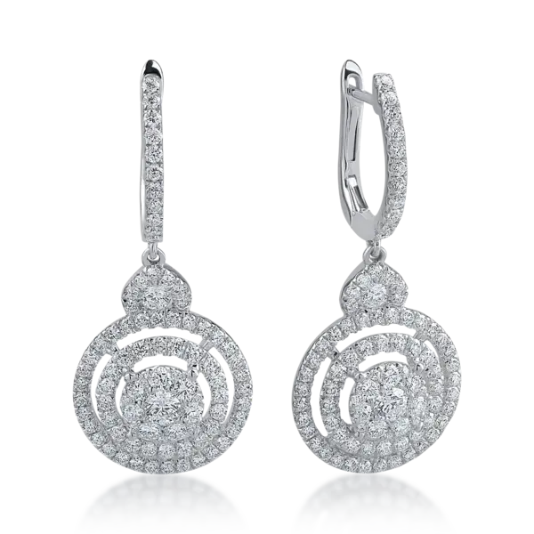 Cercei din aur alb cu diamante de 1.81ct
