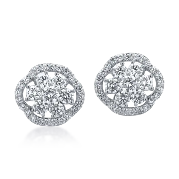 Cercei din aur alb cu diamante de 1.82ct