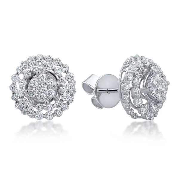 Cercei din aur alb cu diamante de 1.96ct