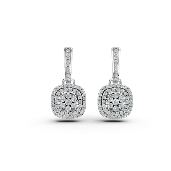 Cercei din aur alb cu diamante de 1ct